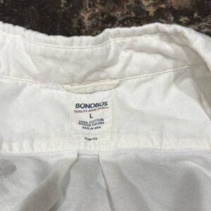 Bonobos White 100% Cotton Washed Oxford Shirt Slim Fit Large L Slim Fit